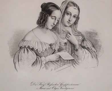 Portrait of the Grand Duchesses Maria Nikolaevna (1819-1876) and Olga Nikolaevna (1822-1892)
