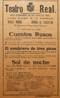 Poster for performances of the 'Russian Ballet of Sergei Dyagelev'