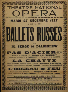 Poster for performances of the 'Russian Ballet of Sergei Dyagelev'