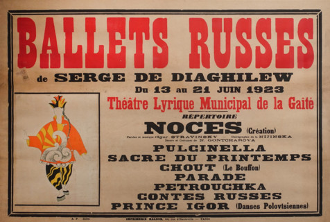 Poster for performances of the 'Russian Ballet of Sergei Dyagelev'
