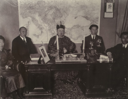 Mongolian delegation at the reception with People's Commissar for Foreign Affairs of the USSR S.M.Chicherin.