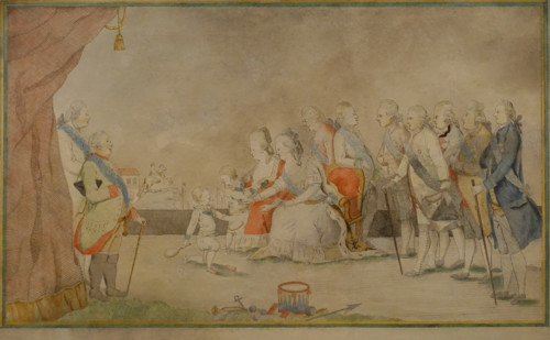 Catherine II surrounded by her family and courtiers