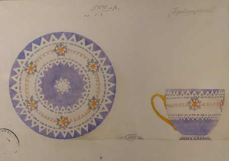 Sketch of a cup and saucer Provincial