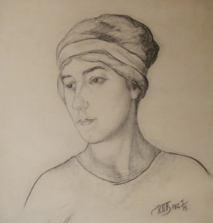 Portrait of the artist's wife Maria  Petrova-Vodkina