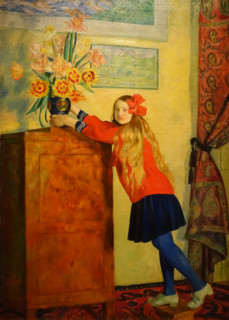 Girl with flowers