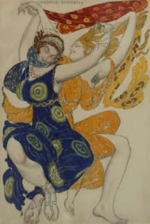 Costume design for two Boeotians for N