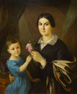 Portrait of an unknown woman with her daughter