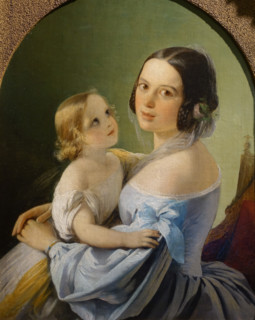 Portrait of an unknown woman with a child