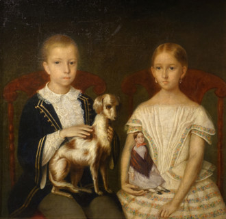 Portrait of Varvara Sergeevna and Alexey Sergeevich Mazurin in childhood