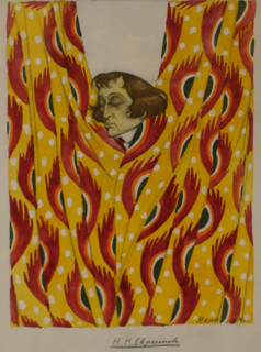 Caricature of Nikolay Evreinov (1879-1953)