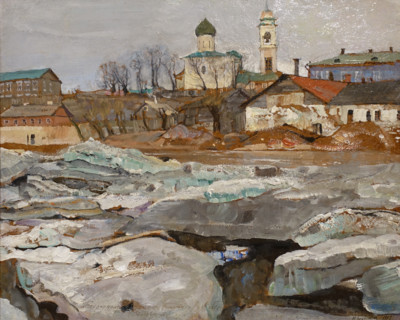Ice drift in Pskov