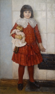 The girl with the doll