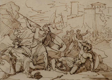 Socrates Defending Alcibiades in the Battle of Potidaea Between 1826 and 1828