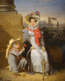 Portrait of Maria Yakovlevna Naryshkina (1789-1854) with her daughter Alexandra
