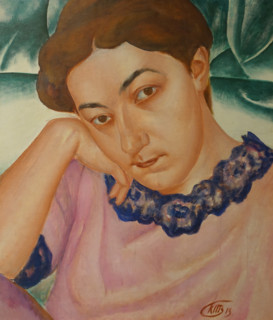 Portrait of the artist's wife Maria  Petrova-Vodkina
