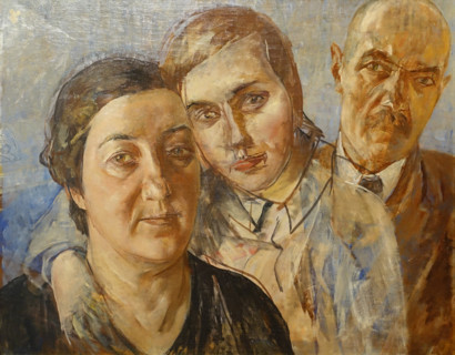 Self-portrait with wife and daughter