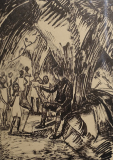 In the grotto