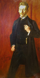 Portrait of a young man with a cigarette in his hand