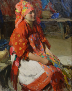 Peasant woman in red
