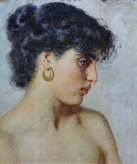 Portrait of a dark-haired beauty