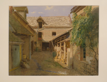 Village courtyard in France