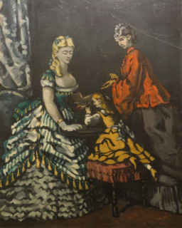 Interior with two woman and a child