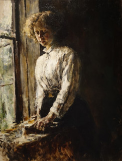 At the window