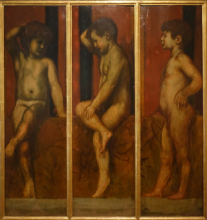 Three nude putti