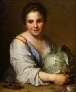 The cabbage cutter (The kitchen maid) by Jean-Baptiste Santerre  (1658–1717)
