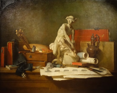 Still life with the attributes of the arts