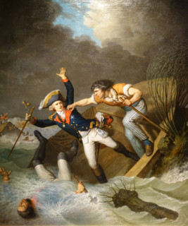 The death of Duke Leopold of Brunswick during the flood on the river Oder in 1785