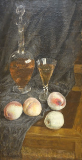 Decanter and Peaches