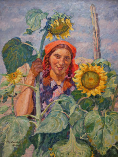 Girl with Sunflowers