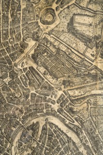 Map of the city of Rome, year 1756, Giovan Battista la Falda engraver, Giacomo de Rossi printer
