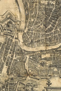 Map of the city of Rome, year 1756, Giovan Battista la Falda engraver, Giacomo de Rossi printer