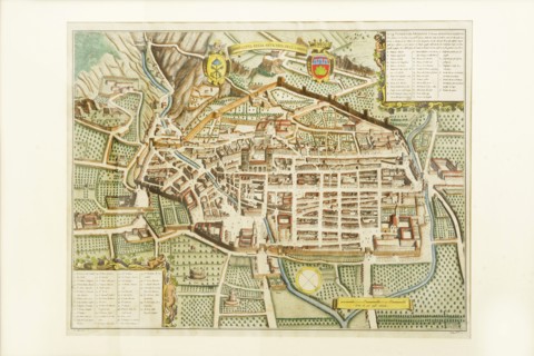 Pierre Mortier, map of Gubbio, ancient royal city of Umbria, 17th century