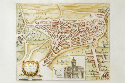 Pierre Mortier, Map of Macerata de l'Etat de l'Eglise, 17th century, engraving