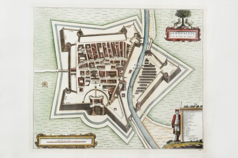 Pierre Mortier, map of Senogallia Ville de l'Etat de l'Eglise, 17th century, engraving