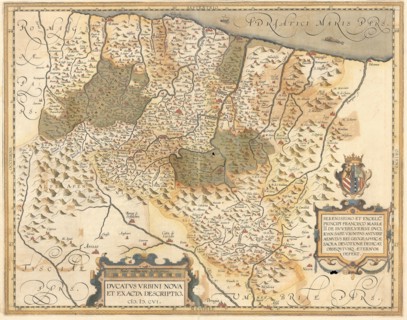 Giovanni Battista Urints Antwerp ca 1552 Ducatus Urbini Nova /Et Exacta Descriptio, / 1606, watercolor engraving