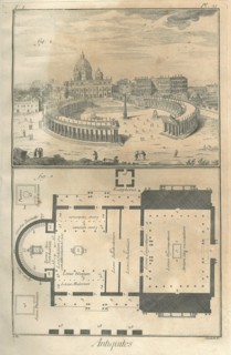 Encyclopv©die di Denis Diderot e Jean Baptiste Le Rond d'Alambert (1751-1772). TI-PL XI Antiquites. Basilica di san Pietro a Roma