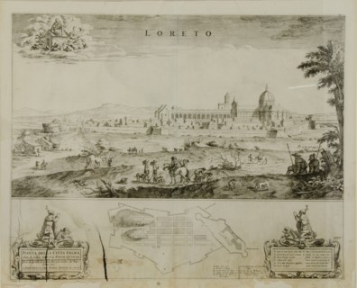 Pierre Mortier, veduta di Loreto, incisione, XVII secolo