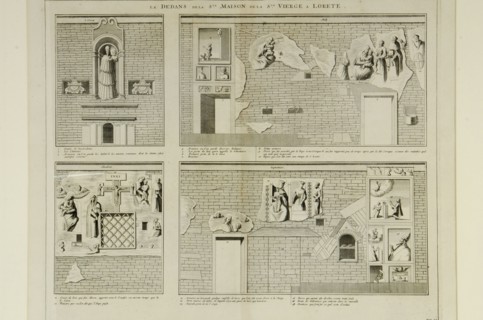 Pierre Mortier, Sanctuary of Loreto, engraving, 17th century. The interior of the Holy House of the Virgin of Loreto.