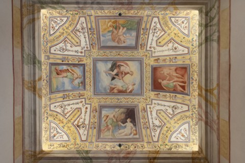 Castiglione del Lago, Italy, Umbria, province of Perugia, Lake Trasimeno, town center, Palazzo della Corgna, Hall of Pluto and Proserpina