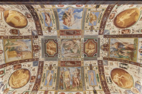 Castiglione del Lago, Italy, Umbria, province of Perugia, Lake Trasimeno, town center, Palazzo della Corgna, Hall of Aeneas