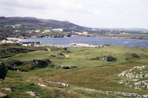 Pier at coastal fishing village of Portnablagh.