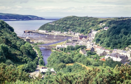 View looking down to coast and Lower Town.