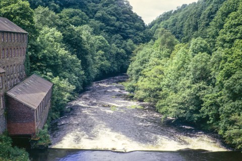 Weir on River Afon Teifi Wool mill.