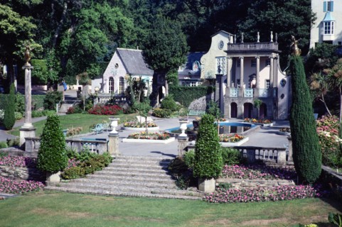 Buildings in Portmeirion folly tourist village.