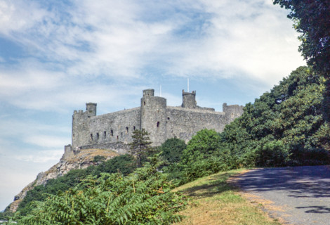 Walls and ramparts of Harlech Castle.
