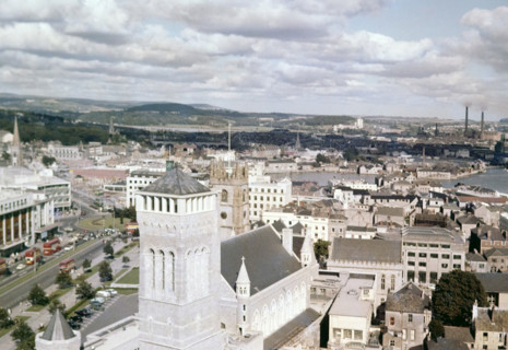 View over Guildhall building and city centre.